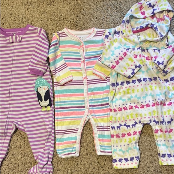 Carter's Pink and Purple Footies Pajamas - Picture 6 of 9